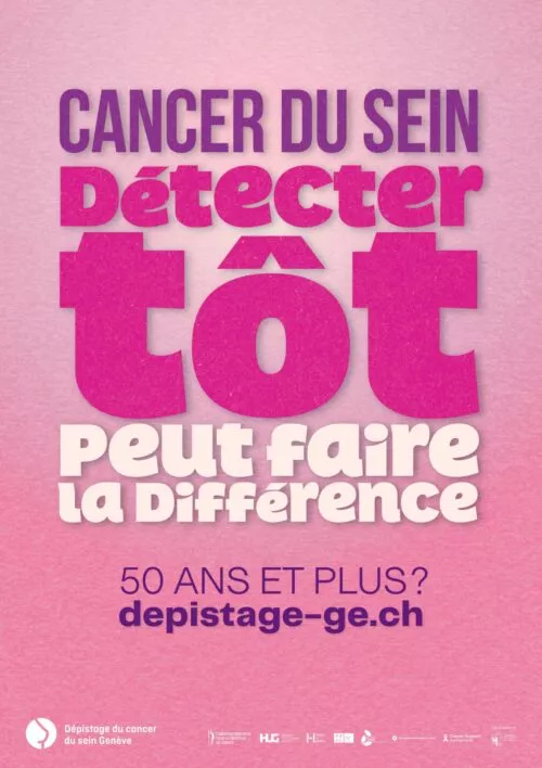 Le programme genevois du dépistage du cancer du sein a le plaisir de dévoiler l'affiche 2026 de sa campagne de prévention-